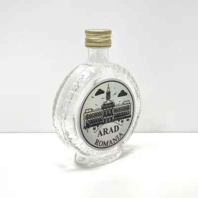 Arad romania, sticla rotunda plosca 100 ml, cu mesaj, model divgs320 02